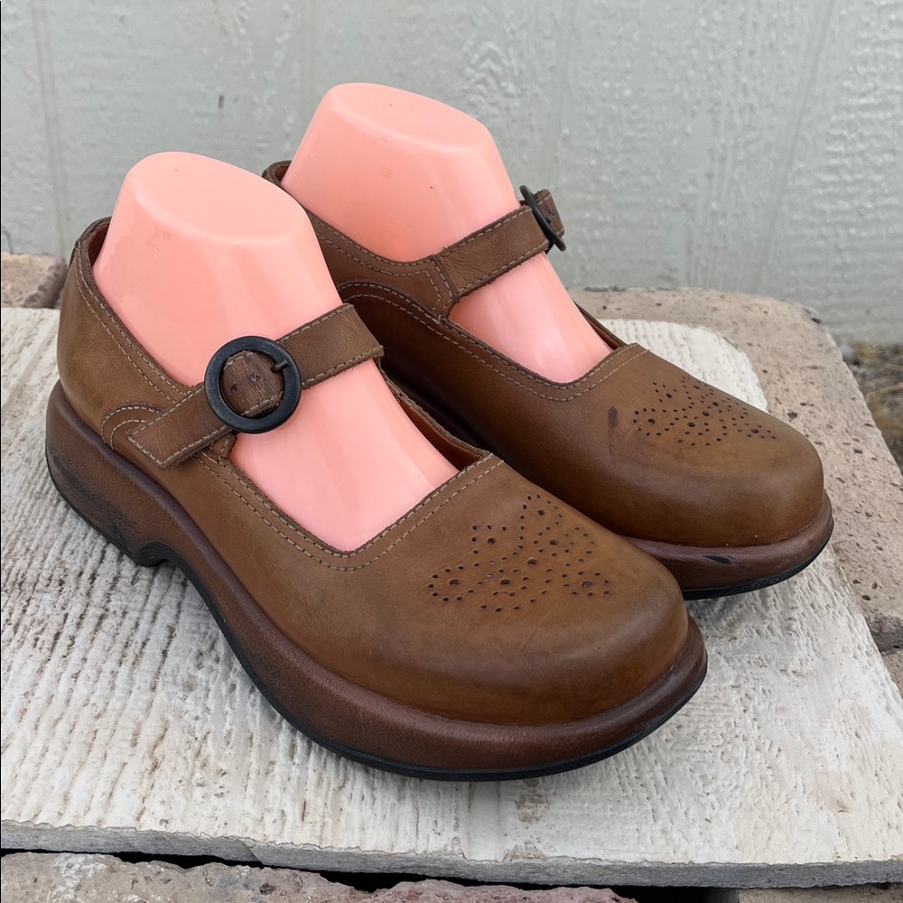 Dansko Brown Leather Mary Jane Sandals 39